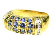 Modern Sapphire and Diamond Ring