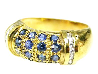 Modern Sapphire and Diamond Ring