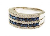 Modern Sapphire and Diamond Ring