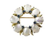 Moonstone Circular Brooch