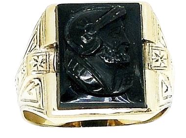 Art Deco Carved Onyx Ring