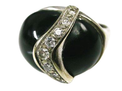 Onyx and Diamond Ring