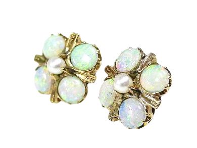Opal Cluster Earrings
