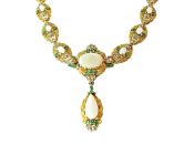 Vintage Opal and Emerald Necklace