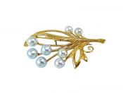 Vintage Floral Pearl Brooch