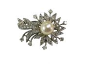 Vintage Pearl and Diamond Brooch