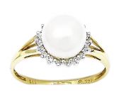 Vintage Cultured Pearl Halo 14kt Ring