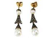 Pearl and Diamond Earrings