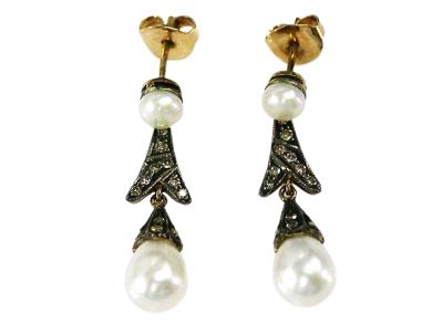 Pearl and Diamond Earrings