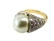 Pearl and Diamond Ring