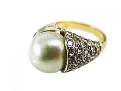 Pearl and Diamond Ring