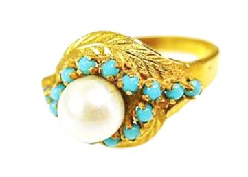 Pearl and Turquoise Ring