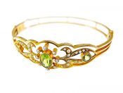 Floral Peridot Bangle