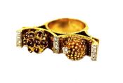 Mid Century Modern Diamond and Ruby Ring