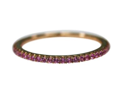 Modern Pink Sapphire Eternity Band