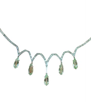 Prasiolite and Diamond Necklace