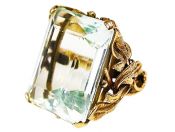 Retro Aquamarine Solitaire Ring