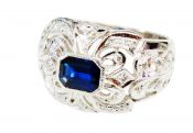 Retro Inspired Sapphire and Diamond Ring