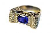 Retro Sapphire and Diamond Ring