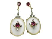 Rock Crystal Ruby Earrings