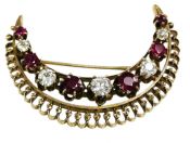 Ruby Crescent Brooch