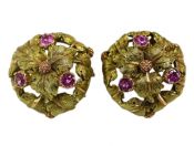 Ruby Leaf Earrings