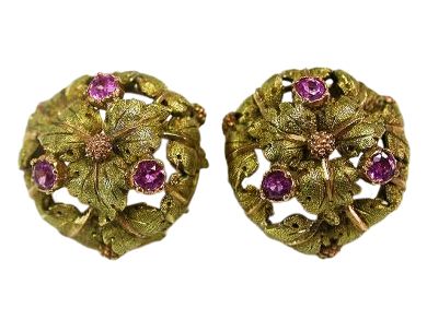Ruby Leaf Earrings