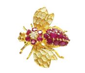 Ruby Wasp Brooch