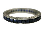 Vintage Style Sapphire Eternity Platinum Band
