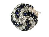 Sapphire and Diamond Cluster Ring