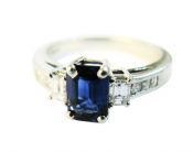 Modern Sapphire and Diamond Ring