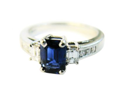 Modern Sapphire and Diamond Ring