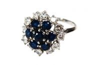 Modern Sapphire and Diamond Ring