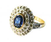 Vintage Style 1.23ct Sapphire and Diamond 18kt Ring