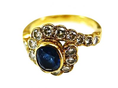 Vintage Sapphire and Diamond Ring