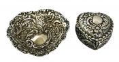 Silver Heart Ring Box & Pin Tray