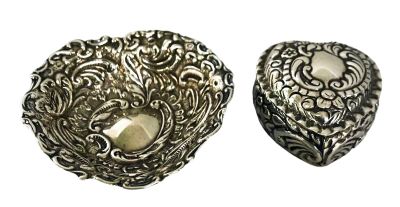 Silver Heart Ring Box & Pin Tray