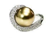 Vintage South Sea Pearl and Diamond Ring
