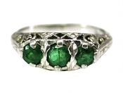 Vintage 3 Emerald Ring