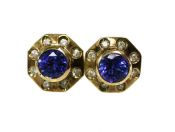 Vintage Tanzanite and Diamond Earrings