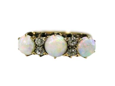 Three Stone Opal Ring