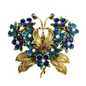 Tiffany & Co. Diamond and Enamel Floral Brooch