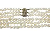 Modern Triple Strand Freshwater Pearl Necklace