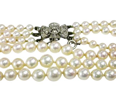 Triple Strand Pearl Necklace