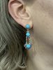 Vintage Style Turquoise and Diamond 18kt Earrings