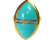 Vintage Turquoise and Diamond Ring