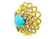 Turquoise and Diamond Ring