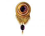 Victorian Amethyst and Pearl Brooch