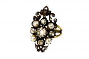 Victorian Diamond and Pearl Ring