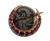 Victorian Garnet Crescent Brooch